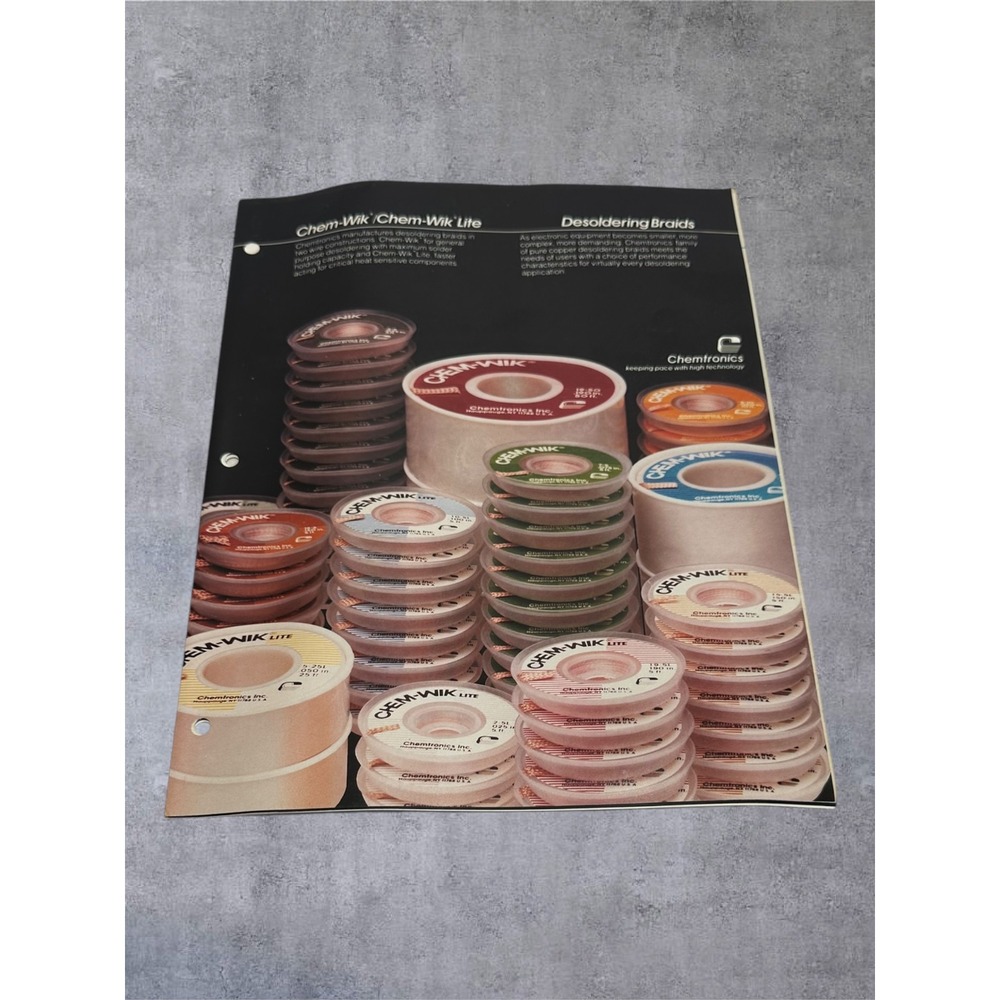 Chemtronics Catalog 1983 Vintage Ephemera Set Chem-Wick Desoldering Braid EX
